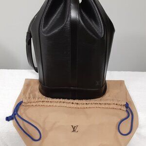 LOUIS VUITTON RANDONNEE BUCKET BAG & BACK PACK BLACK EPI LEATHER